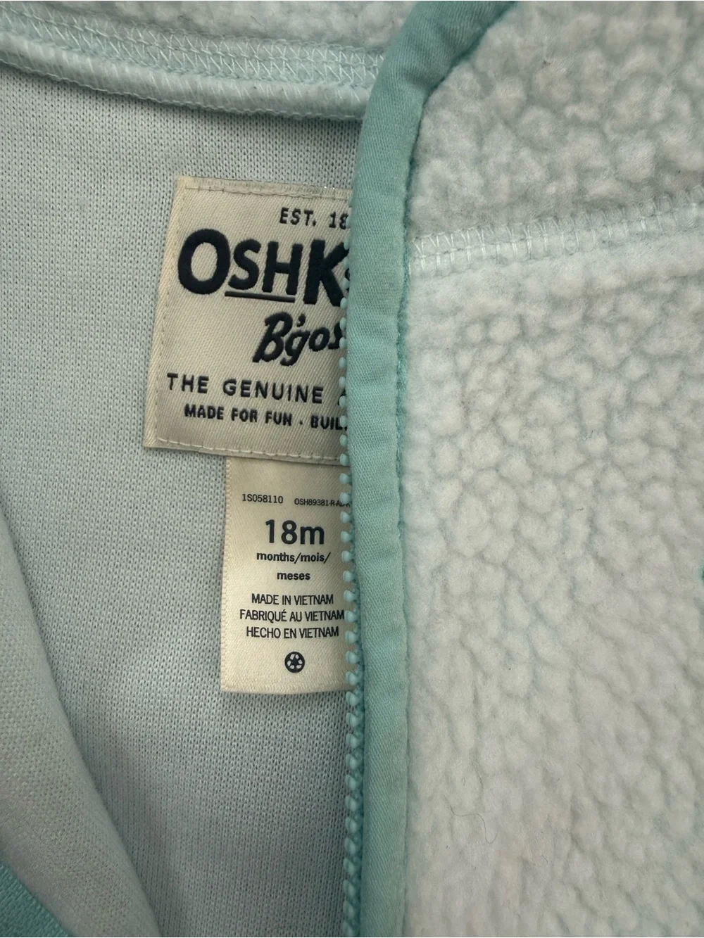 OshKosh B'gosh Light Blue Sherpa-Lined Bottoms